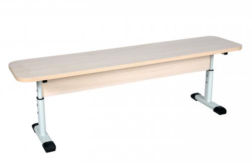 Лава без спинки 3-місна, регульована по висоті №4-6, на плоскоовальній трубі, з покриттям сидіння HPL,1500х300х380-460 мм,АНШАР ГРУП (34263 HPL)